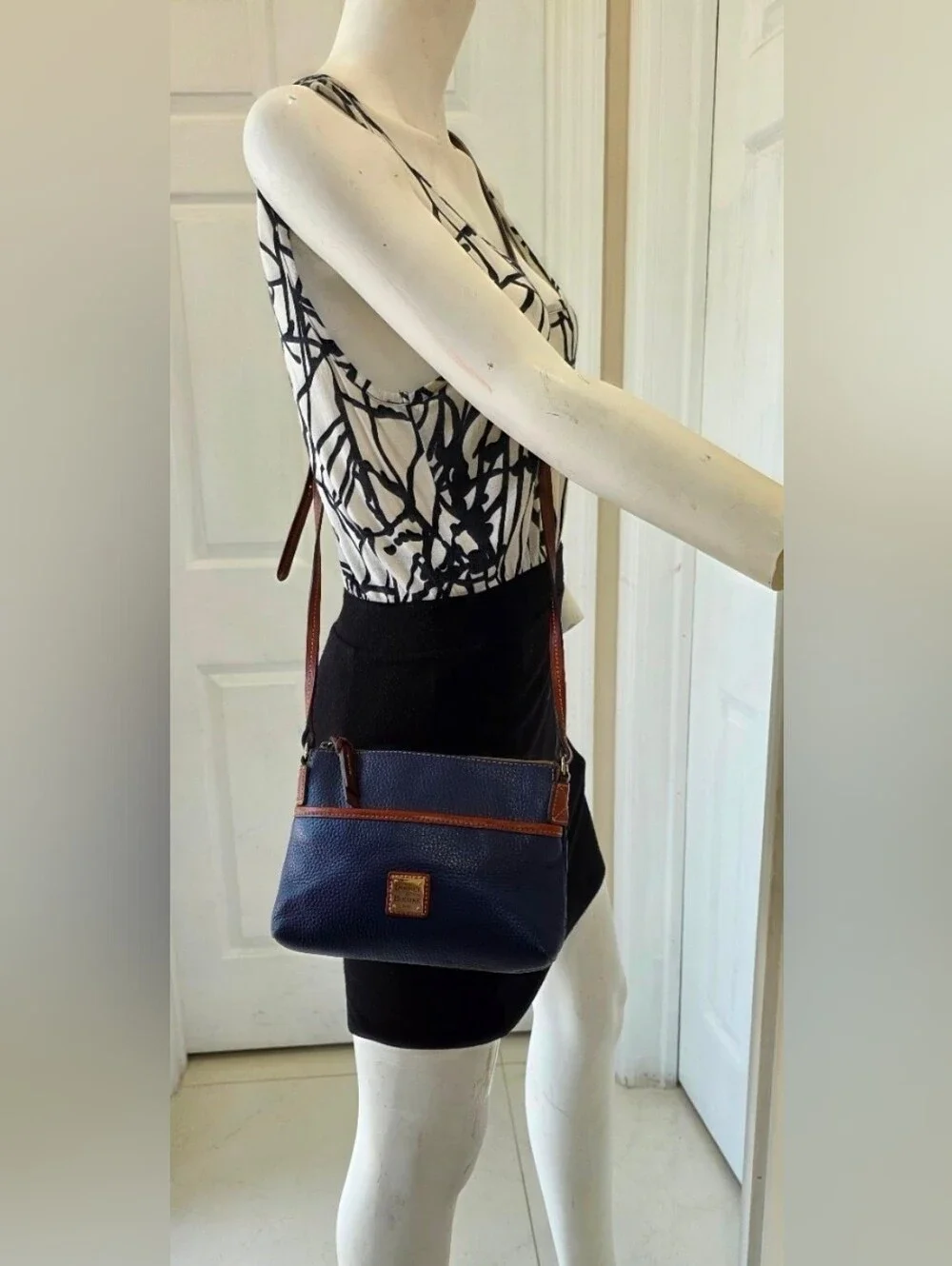 Dooney and bourke Navy Pebbled Leather Crossbody Bag